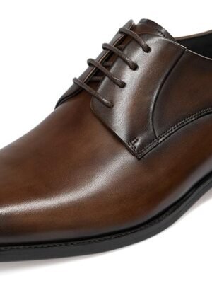 Men's Handmade Leather Modern Classic Lace up Leather Lined Perforated Dress Oxfords Shoes