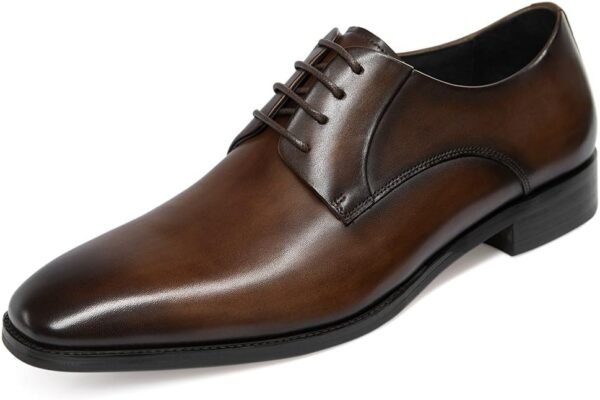 Men's Handmade Leather Modern Classic Lace up Leather Lined Perforated Dress Oxfords Shoes