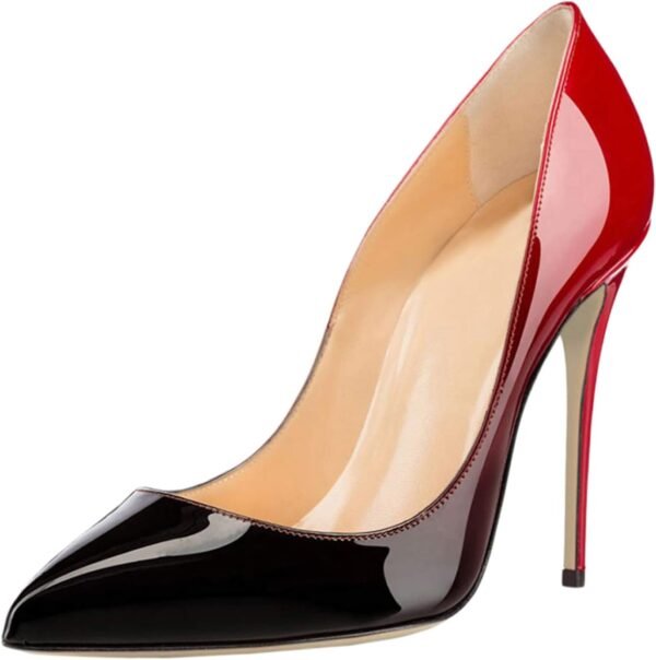 Women's 4 Inch Pumps Pointy Toe Wedding Dress Shoes Slip on Stiletto Pumps