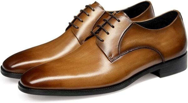Men's Handmade Leather Modern Classic Lace up Leather Lined Perforated Dress Oxfords Shoes