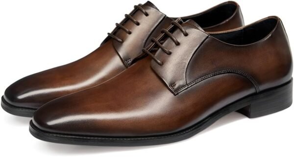 Men's Handmade Leather Modern Classic Lace up Leather Lined Perforated Dress Oxfords Shoes