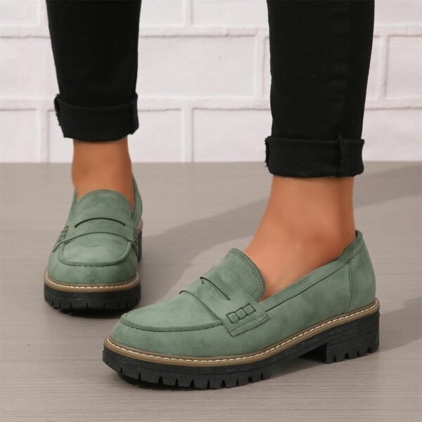 Womens Loafers Shoes Platform Chunky Penny Loafer Lug Sole Comfortable Slip On Work Office Business Casual Dress Shoes, US Size 5-11