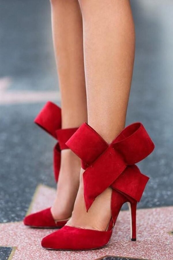 Fashion Women's Pointy Toe High Heel Stiletto Big Bow Dress Pumps