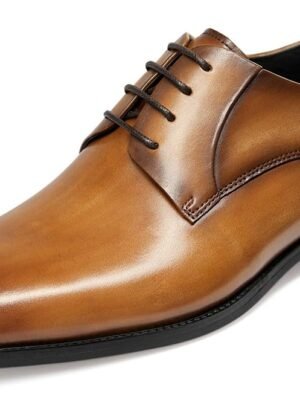 Men's Handmade Leather Modern Classic Lace up Leather Lined Perforated Dress Oxfords Shoes