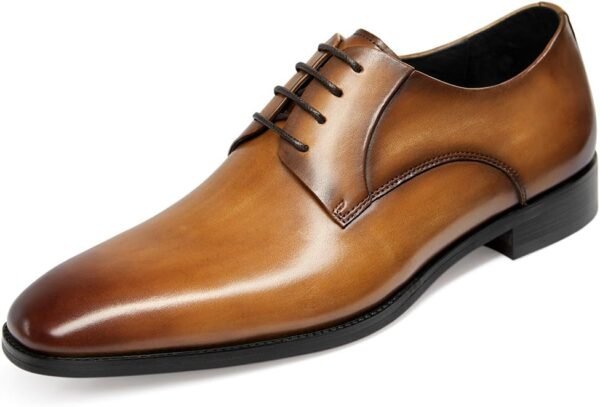 Men's Handmade Leather Modern Classic Lace up Leather Lined Perforated Dress Oxfords Shoes