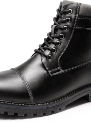 Men's Motorcycle Combat Oxford Boot Fur Lining Warm Zipper Boots