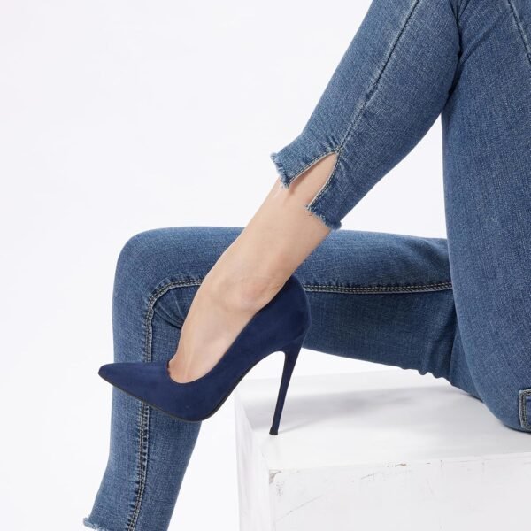 Women's 4.7 Inch Pumps Pointy Closed Toe Stiletto Sexy High Heels Slip on Porm Party Wedding Dress Shoes